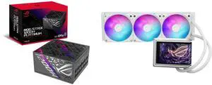 ASUS ROG Strix 1200W Platinum PSU (Fully Modular, 80 Plus Platinum, ATX 3.1, GaN MOSFET, GPU-First Voltage Stabilizer, 10-Year Warranty) ASUS ROG RYUO IV 360 ARGB White with 6.67" AMOLED display, Asetek Emma Gen8 V2 pump, ARGB fans ASUS ROG Strix 1200W Platinum PSU (Fully Modular, 80 Plus Platinum, ATX 3.1, GaN MOSFET, GPU-First Voltage Stabilizer, 10-Year Warranty) ASUS ROG RYUO IV 360 ARGB White with 6.67" AMOLED display, Asetek Emma Gen8 V2 pump, ARGB fans