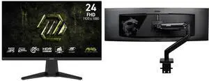 MSI 24" Full HD 240Hz IPS 0.5ms HDR Gaming Monitor MAG 245F X24 with AMD FreeSync. Includes MSI MAG MT201 Stand, supports 17-49" screens, 44 lbs, VESA compatible, adjustable mount, clamp & grommet, quick release - Black MSI 24" Full HD 240Hz IPS 0.5ms HDR Gaming Monitor MAG 245F X24 with AMD FreeSync. Includes MSI MAG MT201 Stand, supports 17-49" screens, 44 lbs, VESA compatible, adjustable mount, clamp & grommet, quick release - Black