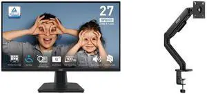 MSI 27" WQHD 1440P 100Hz IPS Monitor with Adaptive Sync, 1ms, Speakers, Phone Slot Stand for Work & Gaming. Includes MSI MAG MT101G Gas Spring Monitor Stand, Supports 17-32" Screens, 22 lbs, VESA, Adjustable, Clamp & Grommet, Quick Release MSI 27" WQHD 1440P 100Hz IPS Monitor with Adaptive Sync, 1ms, Speakers, Phone Slot Stand for Work & Gaming. Includes MSI MAG MT101G Gas Spring Monitor Stand, Supports 17-32" Screens, 22 lbs, VESA, Adjustable, Clamp & Grommet, Quick Release