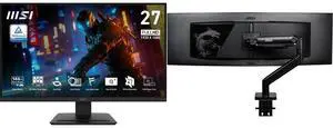 MSI 27" FHD 144Hz IPS Gaming Monitor, AMD Adaptive Sync, 1ms, HDR, 102% sRGB, PRO MP273L E14. Includes MSI MAG MT201 Stand, supports 17-49" screens, 44 lbs, VESA, adjustable, clamp & grommet, quick release - Black MSI 27" FHD 144Hz IPS Gaming Monitor, AMD Adaptive Sync, 1ms, HDR, 102% sRGB, PRO MP273L E14. Includes MSI MAG MT201 Stand, supports 17-49" screens, 44 lbs, VESA, adjustable, clamp & grommet, quick release - Black