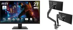 MSI 27" FHD 144Hz IPS Gaming Monitor, AMD Adaptive Sync, 1ms, HDR, 102% sRGB, PRO MP273L E14. Includes MSI MAG MT201D Dual Monitor Stand, 17-45" support, VESA, adjustable, 44 lbs/screen, clamp & grommet, quick release - Black MSI 27" FHD 144Hz IPS Gaming Monitor, AMD Adaptive Sync, 1ms, HDR, 102% sRGB, PRO MP273L E14. Includes MSI MAG MT201D Dual Monitor Stand, 17-45" support, VESA, adjustable, 44 lbs/screen, clamp & grommet, quick release - Black