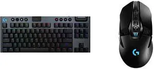 Logitech G915 TKL Wireless Keyboard - GL Red Switches, RGB - Black & G903 Wireless Mouse, Hero 25K Sensor, PowerPlay, 140+ Hr Battery, Lightsync RGB, Ambidextrous, 107G+10G, 25,600 DPI, Black Logitech G915 TKL Wireless Keyboard - GL Red Switches, RGB - Black & G903 Wireless Mouse, Hero 25K Sensor, PowerPlay, 140+ Hr Battery, Lightsync RGB, Ambidextrous, 107G+10G, 25,600 DPI, Black