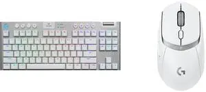 Logitech G915 X TKL Wireless Mechanical Keyboard - GL Brown Switches, RGB Backlighting - White Logitech G309 Wireless Mouse, LIGHTFORCE Switches, HERO 25K Sensor, 300+ Hour Battery, 6 Programmable Buttons, PC & Mac - White Logitech G915 X TKL Wireless Mechanical Keyboard - GL Brown Switches, RGB Backlighting - White Logitech G309 Wireless Mouse, LIGHTFORCE Switches, HERO 25K Sensor, 300+ Hour Battery, 6 Programmable Buttons, PC & Mac - White