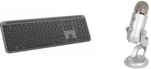 Logitech K950 Wireless Keyboard, Switch Devices Blue Yeti USB Mic for PC, Mac, Gaming, Recording, Streaming, Podcasting, Studio Condenser Mic with Blue VO!CE, 4 Pickup Patterns, Plug and Play – Silver Logitech K950 Wireless Keyboard, Switch Devices Blue Yeti USB Mic for PC, Mac, Gaming, Recording, Streaming, Podcasting, Studio Condenser Mic with Blue VO!CE, 4 Pickup Patterns, Plug and Play – Silver