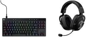 Logitech G PRO X TKL RAPID Tenkeyless Wired Gaming Keyboard with Magnetic Switches, Rapid Trigger, Adjustable Actuation, RGB Lighting, USB Type. Logitech G PRO X Wireless LIGHTSPEED Headset with Blue VO!CE Mic, 50mm Drivers, DTS:X 2.0, 20+ Logitech G PRO X TKL RAPID Tenkeyless Wired Gaming Keyboard with Magnetic Switches, Rapid Trigger, Adjustable Actuation, RGB Lighting, USB Type. Logitech G PRO X Wireless LIGHTSPEED Headset with Blue VO!CE Mic, 50mm Drivers, DTS:X 2.0, 20+