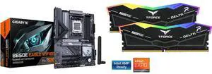 GIGABYTE B650E EAGLE WIFI6E E-ATX Motherboard, AMD AM5, Ryzen 9000/8000/7000, DDR5, 8+2+2 Power Phase, 3x M.2, PCIe 5.0, USB 3.2 Gen 1 Type-C, Wi-Fi 6E, Team Group 16GB (2x8GB) DDR5 6000 RAM GIGABYTE B650E EAGLE WIFI6E E-ATX Motherboard, AMD AM5, Ryzen 9000/8000/7000, DDR5, 8+2+2 Power Phase, 3x M.2, PCIe 5.0, USB 3.2 Gen 1 Type-C, Wi-Fi 6E, Team Group 16GB (2x8GB) DDR5 6000 RAM