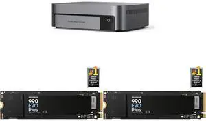 UGREEN NASync DXP480T Plus, Thunderbolt 4 NAS, Intel 10-Core i5 CPU (4.40 GHz), 8GB DDR5, 4x M.2 PCIe, 10GbE, Diskless, 2x SAMSUNG 990 EVO PLUS SSD 4TB, PCIe Gen 4x4/5x2, 7,250 MB/s, HMB, Turbowrite 2.0 UGREEN NASync DXP480T Plus, Thunderbolt 4 NAS, Intel 10-Core i5 CPU (4.40 GHz), 8GB DDR5, 4x M.2 PCIe, 10GbE, Diskless, 2x SAMSUNG 990 EVO PLUS SSD 4TB, PCIe Gen 4x4/5x2, 7,250 MB/s, HMB, Turbowrite 2.0