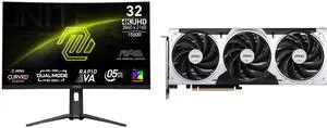 MSI 32" UHD 4K 160Hz Full HD 320Hz FreeSync Premium 0.5ms HDR400 DCI-P3 97% USB-C AI Vision Curved Gaming Monitor with Adjustable Stand MAG 321CUPDF + MSI Ventus GeForce RTX 5060 Ti 8G VENTUS 3X OC Graphics Card MSI 32" UHD 4K 160Hz Full HD 320Hz FreeSync Premium 0.5ms HDR400 DCI-P3 97% USB-C AI Vision Curved Gaming Monitor with Adjustable Stand MAG 321CUPDF + MSI Ventus GeForce RTX 5060 Ti 8G VENTUS 3X OC Graphics Card