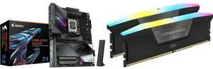 GIGABYTE Z890 AORUS MASTER Ultra Core LGA 1851 ATX DDR5 5x M.2 PCIe 5.0 Thunderbolt 4 WIFI7 10GbE LAN EZ-Latch CORSAIR Vengeance RGB 32GB (2x16GB) DDR5 6000 Desktop Memory Model CMH32GX5M2E6000C36 GIGABYTE Z890 AORUS MASTER Ultra Core LGA 1851 ATX DDR5 5x M.2 PCIe 5.0 Thunderbolt 4 WIFI7 10GbE LAN EZ-Latch CORSAIR Vengeance RGB 32GB (2x16GB) DDR5 6000 Desktop Memory Model CMH32GX5M2E6000C36
