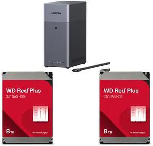 DH2300 UGREEN NASync DH2300 Storage Hub with HDMI Cable 2-bay, Rockchip RK3576 8-Core CPU, 4GB LPDDR4X, 1GB 2 x WD Red Plus 8TB 5640 RPM 256MB Cache SATA 6.0Gb/s 3.5" Hard Drives -WD80EFPX DH2300 UGREEN NASync DH2300 Storage Hub with HDMI Cable 2-bay, Rockchip RK3576 8-Core CPU, 4GB LPDDR4X, 1GB 2 x WD Red Plus 8TB 5640 RPM 256MB Cache SATA 6.0Gb/s 3.5" Hard Drives -WD80EFPX