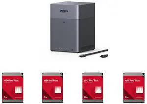 UGREEN NASync DH4300 Plus Storage Hub with HDMI Cable 4 x WD Red Plus 8TB 5640 RPM 256MB Cache SATA 6.0Gb/s 3.5" Hard Drives -WD80EFPX UGREEN NASync DH4300 Plus Storage Hub with HDMI Cable 4 x WD Red Plus 8TB 5640 RPM 256MB Cache SATA 6.0Gb/s 3.5" Hard Drives -WD80EFPX