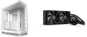 NZXT H6 FLOW Compact Dual-Chamber Mid-Tower Airflow Case, White, CC-H61FW-01 NZXT KRAKEN PLUS 240 MM AIO LIQUID COOLER WITH 1.54" LCD & STATIC PRESSURE FANS NZXT H6 FLOW Compact Dual-Chamber Mid-Tower Airflow Case, White, CC-H61FW-01 NZXT KRAKEN PLUS 240 MM AIO LIQUID COOLER WITH 1.54" LCD & STATIC PRESSURE FANS