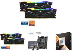 2 x Team Group 16GB (2 x 8GB) DDR5 6000 RAM, MSI MAG X870E TOMAHAWK WIFI ATX Motherboard, supports AMD Ryzen 9000/8000/7000, AM5, DDR5 Boost 8400+ MT/s, PCIe 5.0, M.2 Gen5, Wi-Fi 7, 5G LAN, AMD Ryzen 7 9800X3D 8-Core 5.2 GHz 2 x Team Group 16GB (2 x 8GB) DDR5 6000 RAM, MSI MAG X870E TOMAHAWK WIFI ATX Motherboard, supports AMD Ryzen 9000/8000/7000, AM5, DDR5 Boost 8400+ MT/s, PCIe 5.0, M.2 Gen5, Wi-Fi 7, 5G LAN, AMD Ryzen 7 9800X3D 8-Core 5.2 GHz