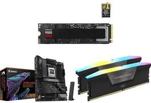SAMSUNG SSD 9100 PRO 4TB PCIe 5.0x4 M.2 2280, 14,800MB/s, for AI, Gaming, Workstations GIGABYTE X870E AORUS ELITE WIFI7 AM5 ATX DDR5, 4x M.2, PCIe 5.0, USB4, Wi-Fi 7, 2.5GbE, 5-Year Warranty CORSAIR Vengeance RGB 32GB DDR5 6400 RAM SAMSUNG SSD 9100 PRO 4TB PCIe 5.0x4 M.2 2280, 14,800MB/s, for AI, Gaming, Workstations GIGABYTE X870E AORUS ELITE WIFI7 AM5 ATX DDR5, 4x M.2, PCIe 5.0, USB4, Wi-Fi 7, 2.5GbE, 5-Year Warranty CORSAIR Vengeance RGB 32GB DDR5 6400 RAM