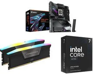 GIGABYTE Z890 AORUS MASTER, LGA 1851, ATX, DDR5, 5x M.2, PCIe 5.0, Thunderbolt 4, WIFI7, 10GbE LAN, CORSAIR Vengeance RGB 32GB DDR5 6000, Intel Core Ultra 7 265KF, 20-Core, 125W, LGA 1851 Processor GIGABYTE Z890 AORUS MASTER, LGA 1851, ATX, DDR5, 5x M.2, PCIe 5.0, Thunderbolt 4, WIFI7, 10GbE LAN, CORSAIR Vengeance RGB 32GB DDR5 6000, Intel Core Ultra 7 265KF, 20-Core, 125W, LGA 1851 Processor