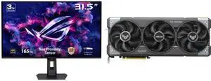 ASUS ROG Strix 32" UHD 4K 165Hz OLED Gaming Monitor, FreeSync & G-Sync, HDR400, 0.03ms, Adjustable Stand XG32UCDS & ASUS TUF Gaming GeForce RTX 5090 32GB GDDR7 OC Edition, PCIe 5.0, DLSS 4.0 Graphics Card ASUS ROG Strix 32" UHD 4K 165Hz OLED Gaming Monitor, FreeSync & G-Sync, HDR400, 0.03ms, Adjustable Stand XG32UCDS & ASUS TUF Gaming GeForce RTX 5090 32GB GDDR7 OC Edition, PCIe 5.0, DLSS 4.0 Graphics Card