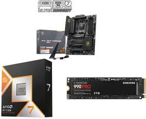 MSI MAG X870 TOMAHAWK WIFI Motherboard, ATX, AMD Ryzen 9000/8000/7000, AM5, DDR5 8400+MT/s, PCIe 5.0, M.2 Gen5, Wi-Fi 7, 5G LAN; AMD Ryzen 7 9800X3D, 8-Core, 5.2 GHz, AM5, Radeon Graphics; SAMSUNG 990 PRO 2TB SSD, PCIe Gen4, 7,450MB/s MSI MAG X870 TOMAHAWK WIFI Motherboard, ATX, AMD Ryzen 9000/8000/7000, AM5, DDR5 8400+MT/s, PCIe 5.0, M.2 Gen5, Wi-Fi 7, 5G LAN; AMD Ryzen 7 9800X3D, 8-Core, 5.2 GHz, AM5, Radeon Graphics; SAMSUNG 990 PRO 2TB SSD, PCIe Gen4, 7,450MB/s