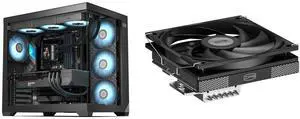 PCCOOLER CPS C3 T700 PC Case, Dual-Chamber Mid-Tower ATX Case, High-Airflow Computer Case, BTF Motherboard Supports, Sturdy Tempered Glass Front & Side Panels, Black (Fans Not Included) and PCCOOLER CPS RC600-67 Low Profile CPU Air Cooler, 6 Heat Pipes, 205W TDP, 67.5mm Tall, 120mm Slim Slient PWM Fan with FDB, for Intel LGA1851/1700/1200/115X & AMD AM5/AM4, Black PCCOOLER CPS C3 T700 PC Case, Dual-Chamber Mid-Tower ATX Case, High-Airflow Computer Case, BTF Motherboard Supports, Sturdy Tempered Glass Front & Side Panels, Black (Fans Not Included) and PCCOOLER CPS RC600-67 Low Profile CPU Air Cooler, 6 Heat Pipes, 205W TDP, 67.5mm Tall, 120mm Slim Slient PWM Fan with FDB, for Intel LGA1851/1700/1200/115X & AMD AM5/AM4, Black