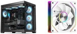 PCCOOLER CPS C3 T700 PC Case, Dual-Chamber Mid-Tower ATX Case, High-Airflow Computer Case, BTF Motherboard Supports, Sturdy Tempered Glass Front & Side Panels, Black (Fans Not Included) and PCCOOLER CPS FG120R ARGB 120mm Reversed Case Fan, 4-Pin PWM Low-Noise PC Fan, Infinity Mirror Frame, Dual-Sided Silicone Anti-Vibration Pads, Supports PWM Daisy-Chaining Control, White - Single Pack PCCOOLER CPS C3 T700 PC Case, Dual-Chamber Mid-Tower ATX Case, High-Airflow Computer Case, BTF Motherboard Supports, Sturdy Tempered Glass Front & Side Panels, Black (Fans Not Included) and PCCOOLER CPS FG120R ARGB 120mm Reversed Case Fan, 4-Pin PWM Low-Noise PC Fan, Infinity Mirror Frame, Dual-Sided Silicone Anti-Vibration Pads, Supports PWM Daisy-Chaining Control, White - Single Pack