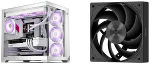 PCCOOLER CPS C3 T700 PC Case, Dual-Chamber Mid-Tower ATX Case, High-Airflow Computer Case, BTF Motherboard Supports, Sturdy Tempered Glass Front & Side Panels, White (Fans Not Included) and PCCOOLER CPS F5 R120 High-Performance 120mm Case Fan, 4-Pin PWM Silent PC Fan with 3 Modes up to 2200RPM, Daisy Chain Computer Fan with FDB, Vibration-Damping Mounting Pads, Black - Single Pack PCCOOLER CPS C3 T700 PC Case, Dual-Chamber Mid-Tower ATX Case, High-Airflow Computer Case, BTF Motherboard Supports, Sturdy Tempered Glass Front & Side Panels, White (Fans Not Included) and PCCOOLER CPS F5 R120 High-Performance 120mm Case Fan, 4-Pin PWM Silent PC Fan with 3 Modes up to 2200RPM, Daisy Chain Computer Fan with FDB, Vibration-Damping Mounting Pads, Black - Single Pack