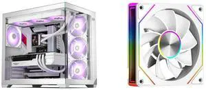 PCCOOLER CPS C3 T700 PC Case, Dual-Chamber Mid-Tower ATX Case, High-Airflow Computer Case, BTF Motherboard Supports, Sturdy Tempered Glass Front & Side Panels, White (Fans Not Included) and PCCOOLER CPS FG120R ARGB 120mm Reversed Case Fan, 4-Pin PWM Low-Noise PC Fan, Infinity Mirror Frame, Dual-Sided Silicone Anti-Vibration Pads, Supports PWM Daisy-Chaining Control, White - Single Pack PCCOOLER CPS C3 T700 PC Case, Dual-Chamber Mid-Tower ATX Case, High-Airflow Computer Case, BTF Motherboard Supports, Sturdy Tempered Glass Front & Side Panels, White (Fans Not Included) and PCCOOLER CPS FG120R ARGB 120mm Reversed Case Fan, 4-Pin PWM Low-Noise PC Fan, Infinity Mirror Frame, Dual-Sided Silicone Anti-Vibration Pads, Supports PWM Daisy-Chaining Control, White - Single Pack