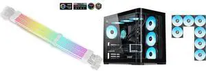 SAMA 2*8PIN Addressable RGB Power Extension Cable Double Side Lighting Mode for CPU PCIE ATX/Matx Case PC Computer White and SAMA V60 PC Case, Mid-Tower Computer Case, A Curved Tempered Glass, 7 Pre-Installed ARGB PWM Fans and Fan Hub, USB Type-C, ATX/MATX/ITX Back-Connect Support, 360mm Liquid Cooler Compatible, Black SAMA 2*8PIN Addressable RGB Power Extension Cable Double Side Lighting Mode for CPU PCIE ATX/Matx Case PC Computer White and SAMA V60 PC Case, Mid-Tower Computer Case, A Curved Tempered Glass, 7 Pre-Installed ARGB PWM Fans and Fan Hub, USB Type-C, ATX/MATX/ITX Back-Connect Support, 360mm Liquid Cooler Compatible, Black