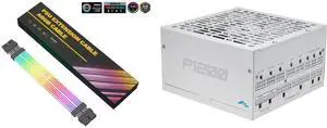 SAMA 2*8PIN Addressable RGB Power Extension Cable Double Side Lighting Mode for CPU PCIE ATX/Matx Case PC Computer Black and SAMA P1200W ATX 3.1 Power Supply, 1200W, Cybenetics Platinum Standards, PCIE 5.1 Ready, Full Modular, 1200W Gaming PSU, Premium Japanese Capacitor, FDB Fan, White version SAMA 2*8PIN Addressable RGB Power Extension Cable Double Side Lighting Mode for CPU PCIE ATX/Matx Case PC Computer Black and SAMA P1200W ATX 3.1 Power Supply, 1200W, Cybenetics Platinum Standards, PCIE 5.1 Ready, Full Modular, 1200W Gaming PSU, Premium Japanese Capacitor, FDB Fan, White version