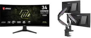 Monitor Monitor Combo - MSI MAG 346CQDF E20 Bundle with MSI MPG MT201DR V2 Monitor Monitor Combo - MSI MAG 346CQDF E20 Bundle with MSI MPG MT201DR V2