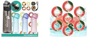 Alpha Fit Air Up Compatible Flavored Water Bottle with 3 Flavor Pods - 22oz/650ml BPA-Free, Leak-Proof Reusable Bottle for School, Kids & Teens and Alpha Fit Flavor Pods Pack | Variety Pods Compatible with Air Up & Alpha Fit Water Bottles | Zero Sugar, Zero Calories | Fruit Flavors: Cola, Watermelon, Peach & More 7-Pack Watermelon Alpha Fit Air Up Compatible Flavored Water Bottle with 3 Flavor Pods - 22oz/650ml BPA-Free, Leak-Proof Reusable Bottle for School, Kids & Teens and Alpha Fit Flavor Pods Pack | Variety Pods Compatible with Air Up & Alpha Fit Water Bottles | Zero Sugar, Zero Calories | Fruit Flavors: Cola, Watermelon, Peach & More 7-Pack Watermelon