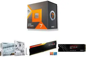 CPU Motherboard Memory SSD Combo - AMD Ryzen 7 7700X3D with GIGABYTE B850 EAGLE WIFI7 ICE and G.SKILL Ripjaws M5 Neo RGB Series 16GB 288-Pin PC RAM DDR5 6000 and SanDisk Optimus GX PRO 850X M.2 2280-S3-M 1TB PCI-Express 4.0 CPU Motherboard Memory SSD Combo - AMD Ryzen 7 7700X3D with GIGABYTE B850 EAGLE WIFI7 ICE and G.SKILL Ripjaws M5 Neo RGB Series 16GB 288-Pin PC RAM DDR5 6000 and SanDisk Optimus GX PRO 850X M.2 2280-S3-M 1TB PCI-Express 4.0
