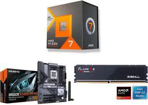 CPU Motherboard Memory Combo - AMD Ryzen 7 7700X3D with GIGABYTE B650E EAGLE WIFI6E and G.SKILL Flare X5 16GB 288-Pin PC RAM DDR5 6000 CPU Motherboard Memory Combo - AMD Ryzen 7 7700X3D with GIGABYTE B650E EAGLE WIFI6E and G.SKILL Flare X5 16GB 288-Pin PC RAM DDR5 6000