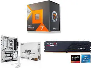 CPU Motherboard Memory Combo - AMD Ryzen 7 7700X3D with ASUS B850 MAX GAMING WIFI and G.SKILL Flare X5 16GB 288-Pin PC RAM DDR5 6000 CPU Motherboard Memory Combo - AMD Ryzen 7 7700X3D with ASUS B850 MAX GAMING WIFI and G.SKILL Flare X5 16GB 288-Pin PC RAM DDR5 6000
