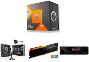 CPU Motherboard Memory SSD Combo - AMD Ryzen 7 7700X3D with ASUS TUF GAMING B850M-E WIFI and G.SKILL Flare X5 16GB 288-Pin PC RAM DDR5 6000 and SanDisk Optimus GX PRO 850X M.2 2280-S3-M 1TB PCI-Express 4.0 CPU Motherboard Memory SSD Combo - AMD Ryzen 7 7700X3D with ASUS TUF GAMING B850M-E WIFI and G.SKILL Flare X5 16GB 288-Pin PC RAM DDR5 6000 and SanDisk Optimus GX PRO 850X M.2 2280-S3-M 1TB PCI-Express 4.0