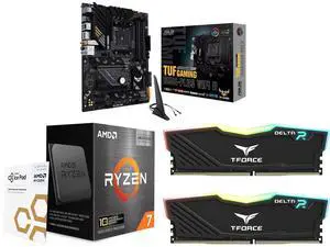 ASUS TUF GAMING B550-PLUS WIFI II AM4 ATX Motherboard, AMD Ryzen 7 5800X3D 10th Anniversary Edition 8-Core 3.4 GHz CPU, Team T-Force Delta RGB 16GB (2x8GB) DDR4 3200 Desktop Memory ASUS TUF GAMING B550-PLUS WIFI II AM4 ATX Motherboard, AMD Ryzen 7 5800X3D 10th Anniversary Edition 8-Core 3.4 GHz CPU, Team T-Force Delta RGB 16GB (2x8GB) DDR4 3200 Desktop Memory