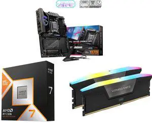 MSI MPG X870E CARBON WIFI Motherboard, ATX, AM5, DDR5 8400+MT/s, PCIe 5.0, M.2 Gen5, Wi-Fi 7, 5G LAN; AMD Ryzen 7 9800X3D, 8-Core, 5.2 GHz, AM5, 120W; CORSAIR Vengeance RGB 32GB DDR5 6000 RAM MSI MPG X870E CARBON WIFI Motherboard, ATX, AM5, DDR5 8400+MT/s, PCIe 5.0, M.2 Gen5, Wi-Fi 7, 5G LAN; AMD Ryzen 7 9800X3D, 8-Core, 5.2 GHz, AM5, 120W; CORSAIR Vengeance RGB 32GB DDR5 6000 RAM