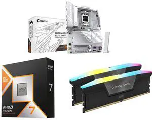 GIGABYTE B850 AORUS ELITE WIFI7 AMD AM5 LGA 1718 Motherboard, ATX, DDR5, 3x M.2, PCIe 5.0, USB-C, WIFI7, 2.5GbE LAN, 5-Year Warranty AMD Ryzen 7 9800X3D 8-Core 5.2 GHz, Radeon Graphics, CORSAIR Vengeance RGB 32GB DDR5 6000 RAM GIGABYTE B850 AORUS ELITE WIFI7 AMD AM5 LGA 1718 Motherboard, ATX, DDR5, 3x M.2, PCIe 5.0, USB-C, WIFI7, 2.5GbE LAN, 5-Year Warranty AMD Ryzen 7 9800X3D 8-Core 5.2 GHz, Radeon Graphics, CORSAIR Vengeance RGB 32GB DDR5 6000 RAM