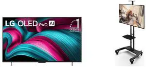 LG 42" OLED evo 4K C5 Smart TV w/Dolby Atmos & Vision, HDR10, Filmmaker Mode, Alexa (OLED42C5PUA, 2025) + Kanto MTM65PL Mobile TV Stand for 37"-65" TVs LG 42" OLED evo 4K C5 Smart TV w/Dolby Atmos & Vision, HDR10, Filmmaker Mode, Alexa (OLED42C5PUA, 2025) + Kanto MTM65PL Mobile TV Stand for 37"-65" TVs