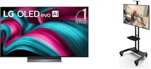 LG 55" OLED evo AI 4K C5 Smart TV w/Dolby Atmos, Vision, HDR10, AI Upscaling, Filmmaker Mode, Alexa (OLED55C5PUA, 2025) + Kanto MTM65PL Mobile TV Stand w/Adjustable Shelf for 37"-65" TVs LG 55" OLED evo AI 4K C5 Smart TV w/Dolby Atmos, Vision, HDR10, AI Upscaling, Filmmaker Mode, Alexa (OLED55C5PUA, 2025) + Kanto MTM65PL Mobile TV Stand w/Adjustable Shelf for 37"-65" TVs