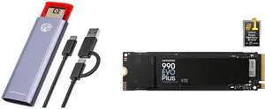 Hard Drive / SSD Enclosures SSD Combo - KingSpec M.2 NVMe SSD Enclosure Bundle with SAMSUNG MZ-V9S4T0B/AM Hard Drive / SSD Enclosures SSD Combo - KingSpec M.2 NVMe SSD Enclosure Bundle with SAMSUNG MZ-V9S4T0B/AM