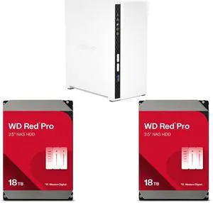 QNAP TS-233-US Network Storage 2 x WD Red Pro 18TB NAS Internal Hard Drive HDD - 7200 RPM, SATA 6Gb/s, CMR, 512MB Cache, 3.5" - WD181KFGX QNAP TS-233-US Network Storage 2 x WD Red Pro 18TB NAS Internal Hard Drive HDD - 7200 RPM, SATA 6Gb/s, CMR, 512MB Cache, 3.5" - WD181KFGX