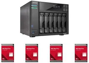 Asustor Lockerstor 6 Gen 2 AS6706T 6 Bay NAS, Quad-Core 2.0GHz, Dual 2.5GbE Ports, 8GB RAM DDR4, Four M.2 SSD Slots (Diskless) 4 x WD Red Pro 18TB NAS Internal Hard Drive HDD - 7200 RPM, SATA 6Gb/s, CMR, 512MB Cache, 3.5" - WD181KFGX Asustor Lockerstor 6 Gen 2 AS6706T 6 Bay NAS, Quad-Core 2.0GHz, Dual 2.5GbE Ports, 8GB RAM DDR4, Four M.2 SSD Slots (Diskless) 4 x WD Red Pro 18TB NAS Internal Hard Drive HDD - 7200 RPM, SATA 6Gb/s, CMR, 512MB Cache, 3.5" - WD181KFGX