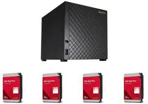 Asustor AS1204T Drivestor 4 Gen 2 NAS: Quad-Core 1.7GHz, 2.5GbE Port, 1GB DDR4, 3x USB 3.2 Gen 1, 90W Power Supply (Diskless) + 4x WD Red Pro 10TB HDD, 7200 RPM, SATA 6Gb/s, CMR, 512MB Cache, 3.5" Asustor AS1204T Drivestor 4 Gen 2 NAS: Quad-Core 1.7GHz, 2.5GbE Port, 1GB DDR4, 3x USB 3.2 Gen 1, 90W Power Supply (Diskless) + 4x WD Red Pro 10TB HDD, 7200 RPM, SATA 6Gb/s, CMR, 512MB Cache, 3.5"