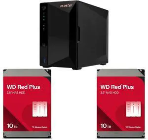Asustor AS3302T v2 Drivestor 2 Pro Gen2 2 Bay NAS, Quad-Core 1.7GHz CPU, 2.5Gbe Port, 2GB DDR4 (Diskless) 2 x WD Red Plus 10TB NAS Hard Disk Drive - 7200 RPM Class SATA 6Gb/s, CMR, 512MB Cache, 3.5 Inch - WD100EFGX Asustor AS3302T v2 Drivestor 2 Pro Gen2 2 Bay NAS, Quad-Core 1.7GHz CPU, 2.5Gbe Port, 2GB DDR4 (Diskless) 2 x WD Red Plus 10TB NAS Hard Disk Drive - 7200 RPM Class SATA 6Gb/s, CMR, 512MB Cache, 3.5 Inch - WD100EFGX
