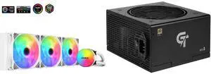 SAMA SI360 Liquid CPU Cooler 360mm Addressable RGB Pump PWM & FDB Fans AIO Water Cooler and SAMA GT850BK Black 80 PLUS Gold Fully Modular ATX Power Supply - ATX 3.1 & PCIe 5.1 Compliant - Japanese Capacitors - FDB Fan with Auto Speed Control - 5 Year Warranty SAMA SI360 Liquid CPU Cooler 360mm Addressable RGB Pump PWM & FDB Fans AIO Water Cooler and SAMA GT850BK Black 80 PLUS Gold Fully Modular ATX Power Supply - ATX 3.1 & PCIe 5.1 Compliant - Japanese Capacitors - FDB Fan with Auto Speed Control - 5 Year Warranty