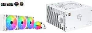 SAMA SI360 Liquid CPU Cooler 360mm Addressable RGB Pump PWM & FDB Fans AIO Water Cooler and SAMA GT850WH White 80 PLUS Gold Fully Modular ATX Power Supply - ATX 3.1 & PCIe 5.1 Compliant - Japanese Capacitors - FDB Fan with Auto Speed Control - 5 Year Warranty SAMA SI360 Liquid CPU Cooler 360mm Addressable RGB Pump PWM & FDB Fans AIO Water Cooler and SAMA GT850WH White 80 PLUS Gold Fully Modular ATX Power Supply - ATX 3.1 & PCIe 5.1 Compliant - Japanese Capacitors - FDB Fan with Auto Speed Control - 5 Year Warranty