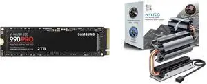 SAMSUNG 990 PRO 2TB SSD, PCIe Gen4 M.2 2280, Seq. Read Speeds Up-to 7,450MB/s for High End Computing, Gaming, and Heavy Duty Workstations (MZ-V9P2T0B/AM) Non-Heatsink and Titanium Micro NITROFLEX M.2 SSD NVMe 2280 SSD Rocket Heatsink Built-in 30mm PWM Cooling Fan for Gaming PC Desktop SAMSUNG 990 PRO 2TB SSD, PCIe Gen4 M.2 2280, Seq. Read Speeds Up-to 7,450MB/s for High End Computing, Gaming, and Heavy Duty Workstations (MZ-V9P2T0B/AM) Non-Heatsink and Titanium Micro NITROFLEX M.2 SSD NVMe 2280 SSD Rocket Heatsink Built-in 30mm PWM Cooling Fan for Gaming PC Desktop