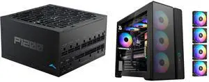 SAMA P1200W ATX 3.1 Power Supply, 1200W, Cybenetics Platinum, PCIE 5.1 Ready, Full Modular, Japanese Capacitor, FDB Fan, Black. SAMA S50 ATX Mid Tower Case, 4 ARGB PWM Fans, High Airflow, USB 3.2 Gen2x2 Type-C, Supports ATX/MATX/ITX, 410mm SAMA P1200W ATX 3.1 Power Supply, 1200W, Cybenetics Platinum, PCIE 5.1 Ready, Full Modular, Japanese Capacitor, FDB Fan, Black. SAMA S50 ATX Mid Tower Case, 4 ARGB PWM Fans, High Airflow, USB 3.2 Gen2x2 Type-C, Supports ATX/MATX/ITX, 410mm