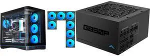 SAMA V62 Mid-Tower PC Case, 7x120mm Pre-Installed ARGB PWM Fans, 4mm Tempered Glass, USB 3.1 Type-C & USB 3.0 Ports, 7 Slots, Support ATX/MATX/ITX, Back-Connect Ready, Black and SAMA GP850 850W ATX 3.1 Fully Modular Power Supply, Cybenetics Gold Certified, PCIe 5.1 Ready 12V-2x6 (450W), Full Bridge LLC + DC-DC Design, 120mm FDB Silent Fan, Gaming PC PSU SAMA V62 Mid-Tower PC Case, 7x120mm Pre-Installed ARGB PWM Fans, 4mm Tempered Glass, USB 3.1 Type-C & USB 3.0 Ports, 7 Slots, Support ATX/MATX/ITX, Back-Connect Ready, Black and SAMA GP850 850W ATX 3.1 Fully Modular Power Supply, Cybenetics Gold Certified, PCIe 5.1 Ready 12V-2x6 (450W), Full Bridge LLC + DC-DC Design, 120mm FDB Silent Fan, Gaming PC PSU