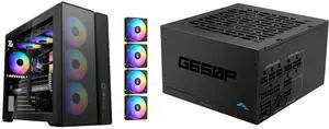 SAMA S50 ATX Mid Tower Case with 4 ARGB PWM Fans&Hub,PPLP A+ High Airflow Dual-Chamber Gaming Case,USB 3.2 Gen2x2 Type-C,Supports ATX/MATX/ITX Back-Connect Motherboard,410mm GPU&360mm Radiator,Black and SAMA GP650 650W ATX 3.1 Fully Modular Power Supply, Cybenetics Gold Certified, PCIe 5.1 Ready 12V-2x6 (450W), Full Bridge LLC + DC-DC Design, 120mm FDB Silent Fan, Gaming PC PSU SAMA S50 ATX Mid Tower Case with 4 ARGB PWM Fans&Hub,PPLP A+ High Airflow Dual-Chamber Gaming Case,USB 3.2 Gen2x2 Type-C,Supports ATX/MATX/ITX Back-Connect Motherboard,410mm GPU&360mm Radiator,Black and SAMA GP650 650W ATX 3.1 Fully Modular Power Supply, Cybenetics Gold Certified, PCIe 5.1 Ready 12V-2x6 (450W), Full Bridge LLC + DC-DC Design, 120mm FDB Silent Fan, Gaming PC PSU
