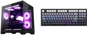 Hoengager Gaming PC AMD Ryzen 7 5700X 8-Core 3.4 GHz, RTX 5060 8GB, 32GB DDR4 RAM 3200MHz,1TB PCIe SSD, WIFI&BT, 650W PSU ,ARGB Software Windows 11 Desktop-Black and Hoengager Forerunner X87, 87 keys Mechanical Gaming Keyboard, 2.4 GHz / Bluetooth / Wired Connectivity, Side Carving PBT Keycaps, Key Switches with Customized Sound, 10000 mAh built-in Battery Hoengager Gaming PC AMD Ryzen 7 5700X 8-Core 3.4 GHz, RTX 5060 8GB, 32GB DDR4 RAM 3200MHz,1TB PCIe SSD, WIFI&BT, 650W PSU ,ARGB Software Windows 11 Desktop-Black and Hoengager Forerunner X87, 87 keys Mechanical Gaming Keyboard, 2.4 GHz / Bluetooth / Wired Connectivity, Side Carving PBT Keycaps, Key Switches with Customized Sound, 10000 mAh built-in Battery
